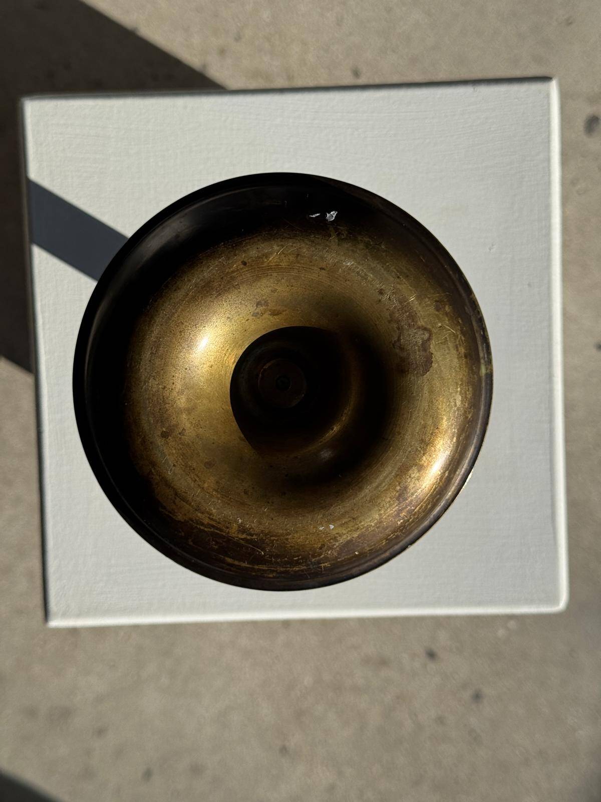 Large adjustable antique gold candlestick H20 D10