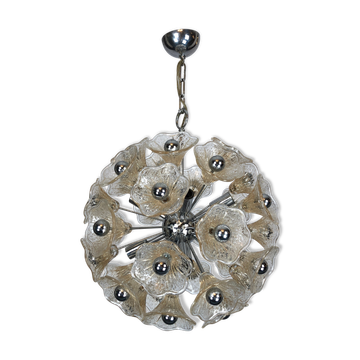 Venini, vintage 35 glass flowers sputnik from 70s
