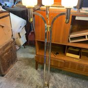 Lampadaire trois feux métal et laiton