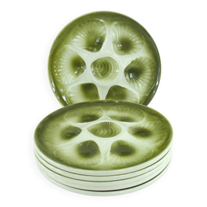 6 assiettes à huîtres - loups