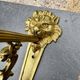 2 brass lion Empire wall sconces