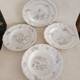 4 plates in Lunéville earthenware