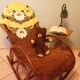 Rocking chair from the 70s in rattan and wicker