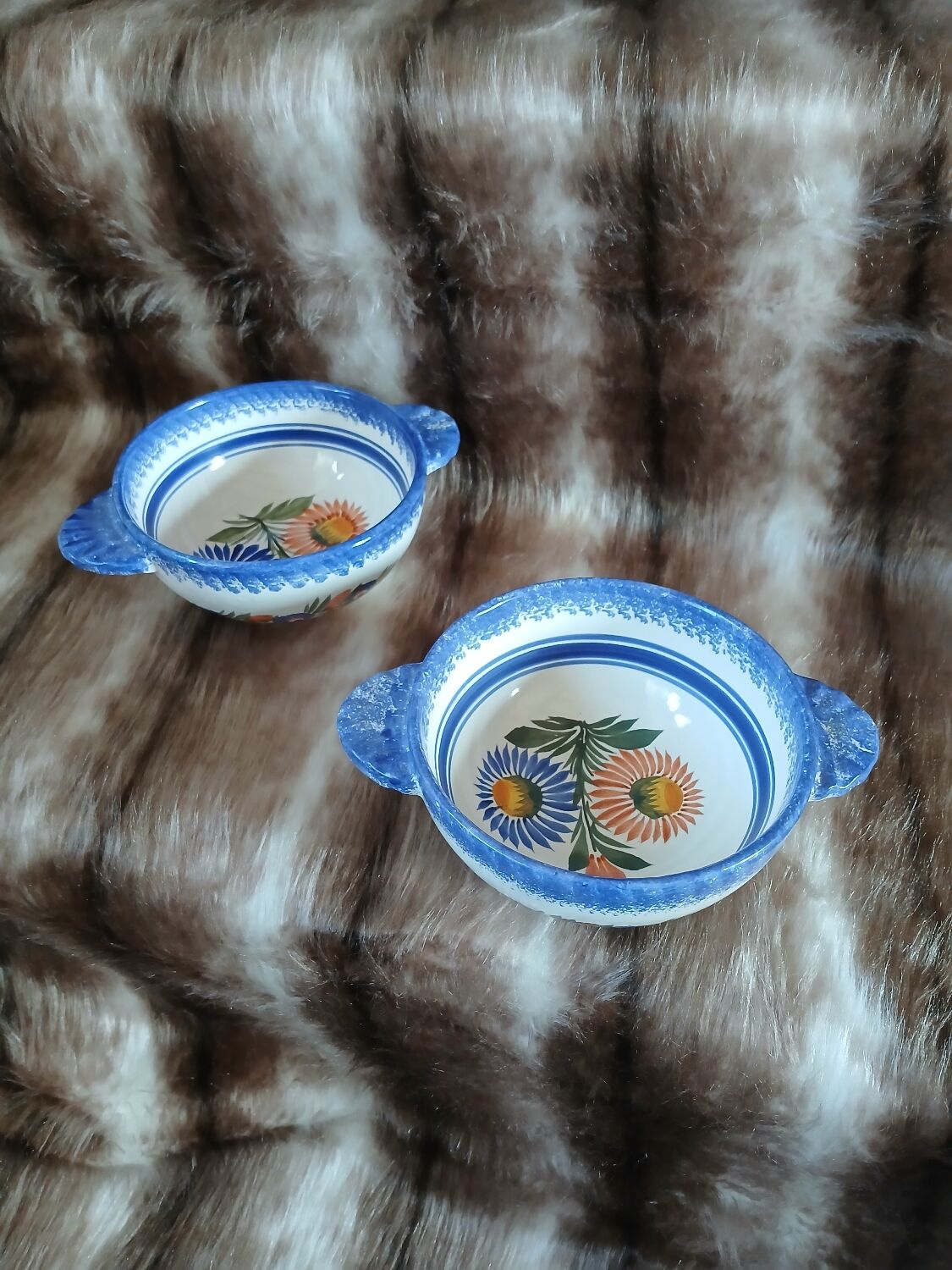 2 Breton earthenware bowls