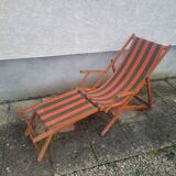 Vintage Deck Chair with Footrest – Transatlantic Stripes