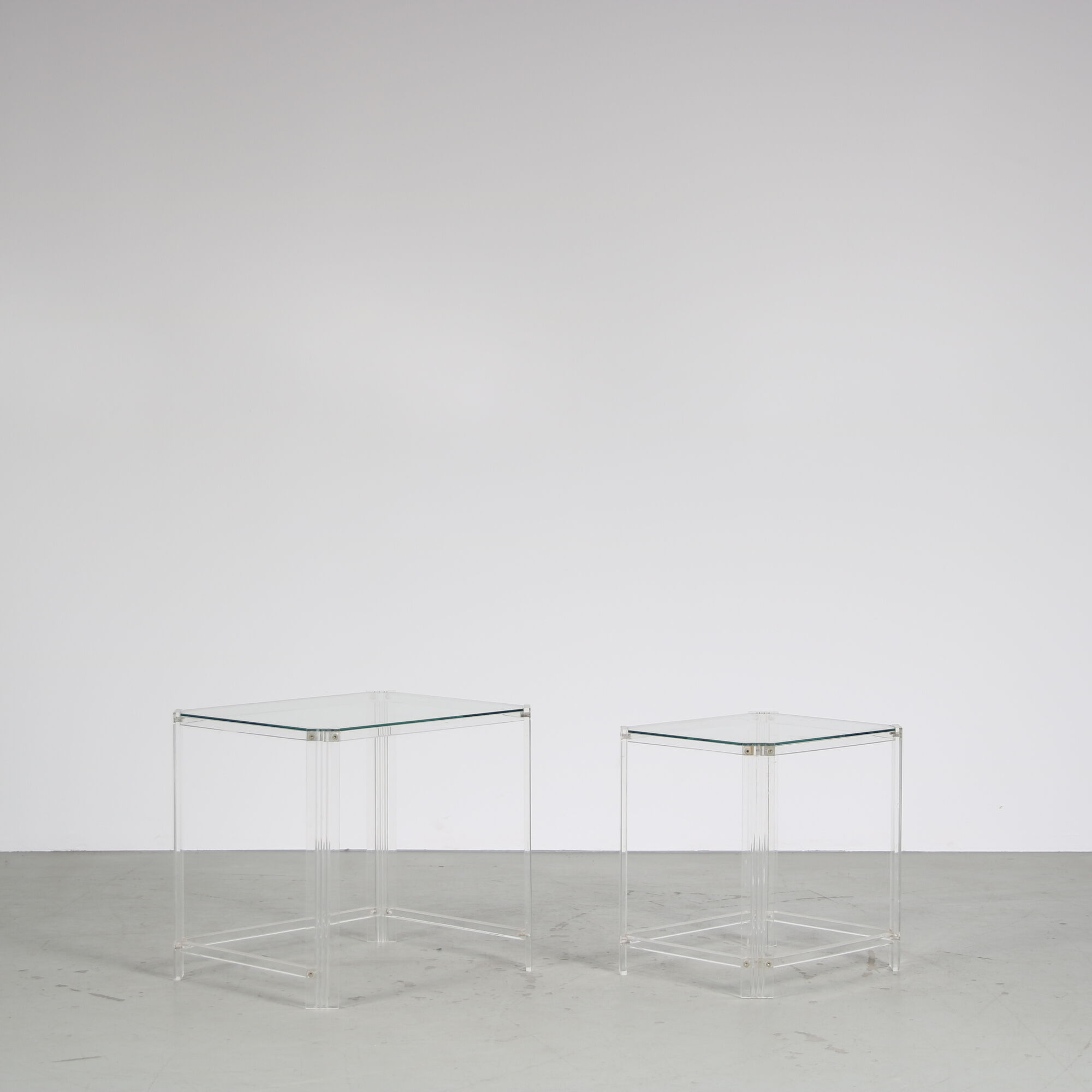 1970s Pair of acrylic nesting tables from Italy