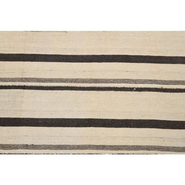 Vintage Turkish Hand-Knotted Wool Cotton Beige Kilim Area Rug 155x330