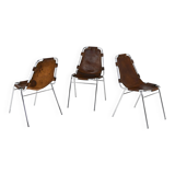 Set of 3 Les Arcs chairs by Charlotte Perriand, 1960s
