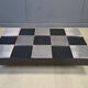 Vintage lacquer and aluminum checkerboard coffee table, 1970s