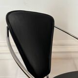 Leather and chrome steel chair - Linda by Arrben