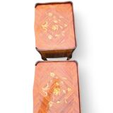 Pair of Louis XV style bedside tables with rosewood marquetry