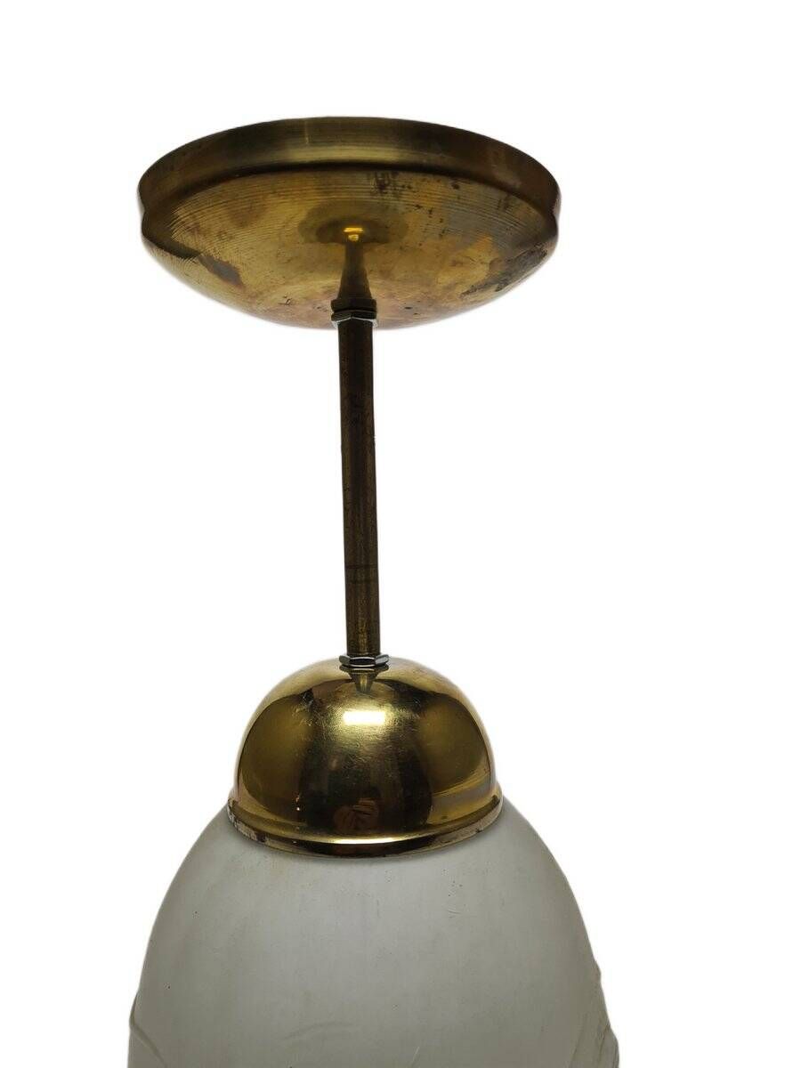 Vintage pendant lamp in glass, Poland, 1960s