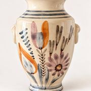 Kupittaan Savi vase hand-painted, Finland, 1950s