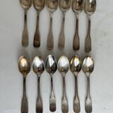 12 small silver-plated metal spoons