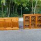 Large English display cabinet in solid wood, 20th century, 155cm