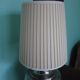 Living room mood lamp, silver metal base, wooden base, pleated lampshade