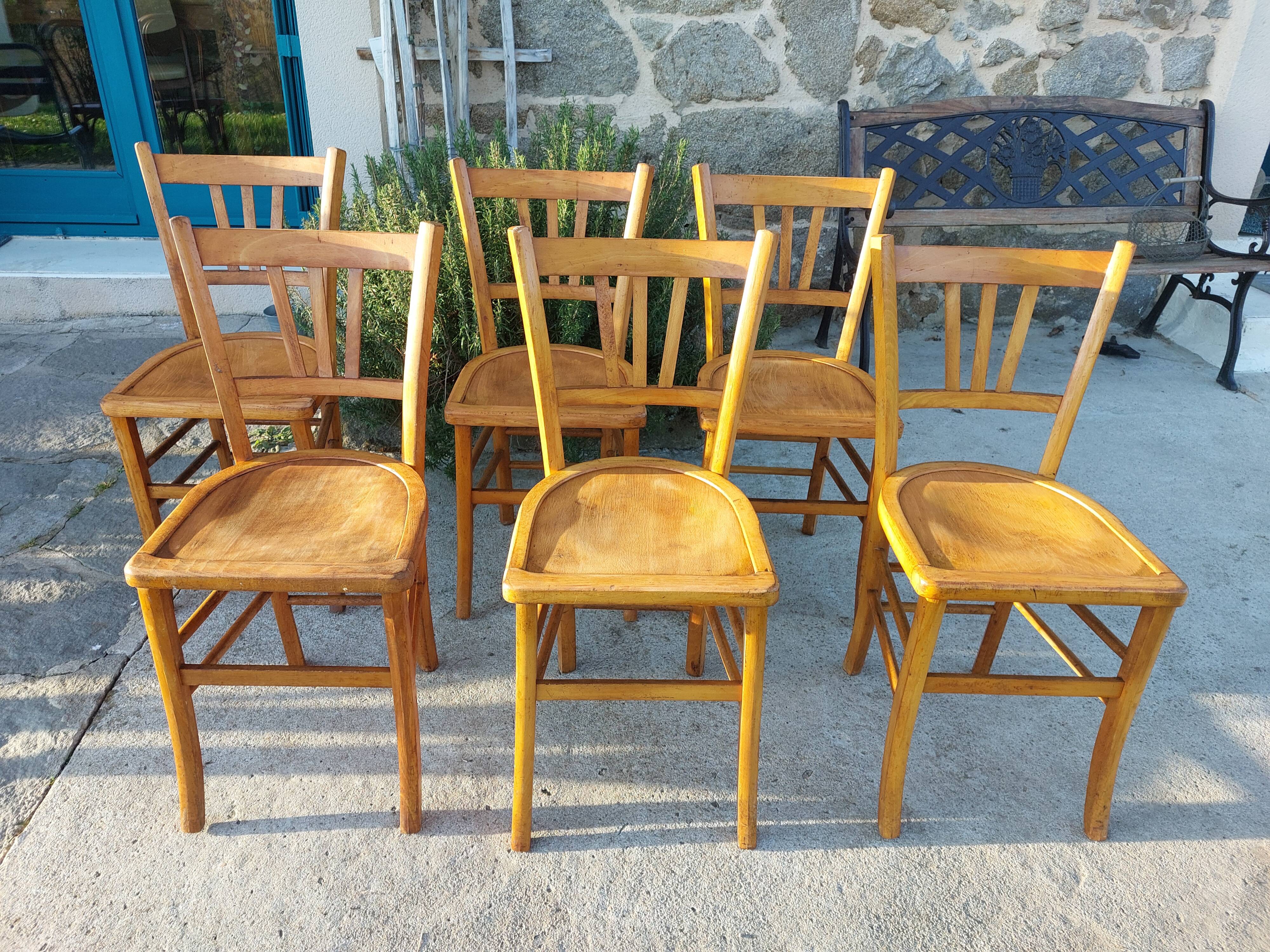 6 wooden bistro chairs, Luterma style