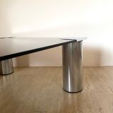 Coffee table chrome and smoked glass design, 1960