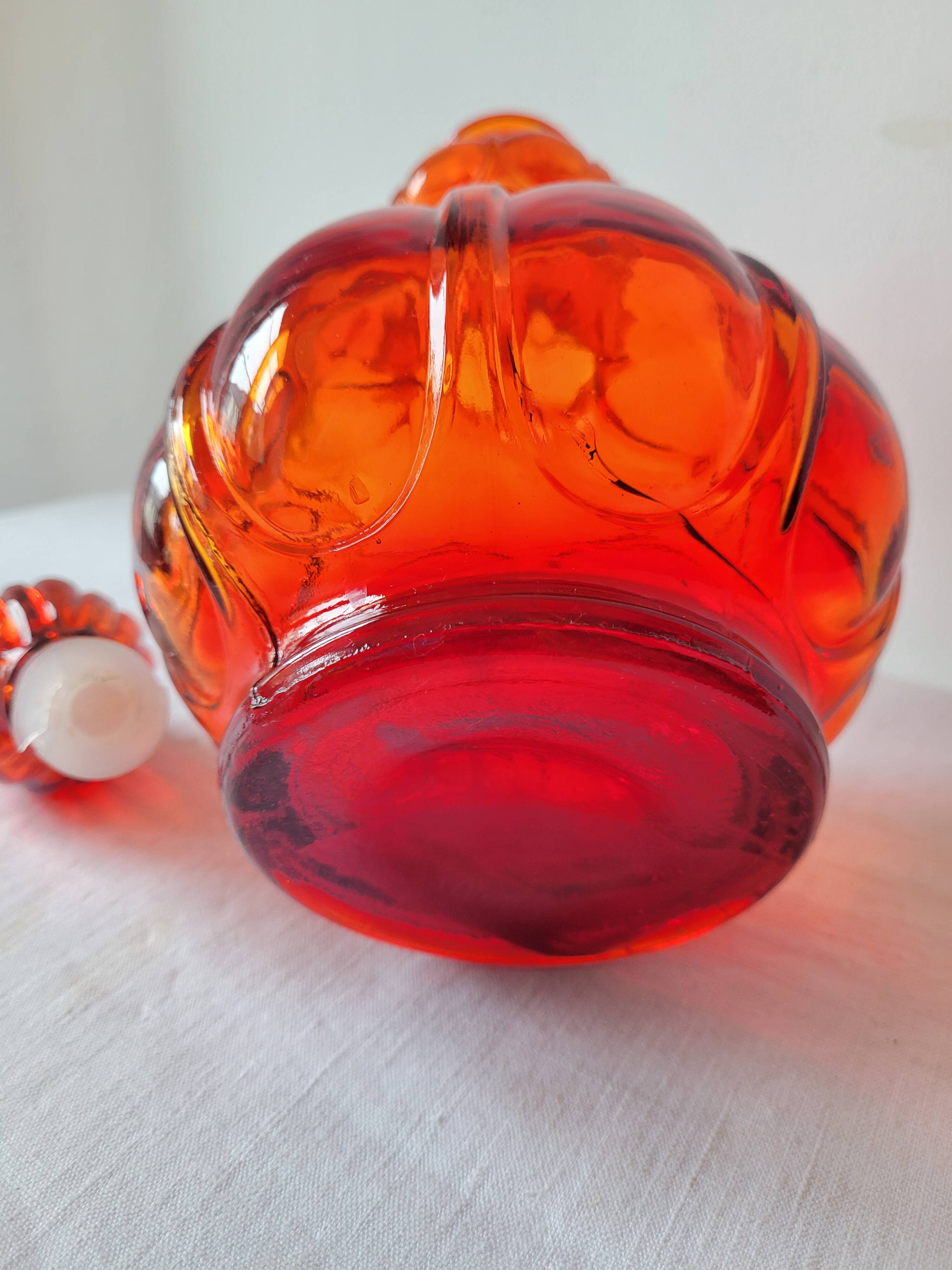 Italian red glass carafe