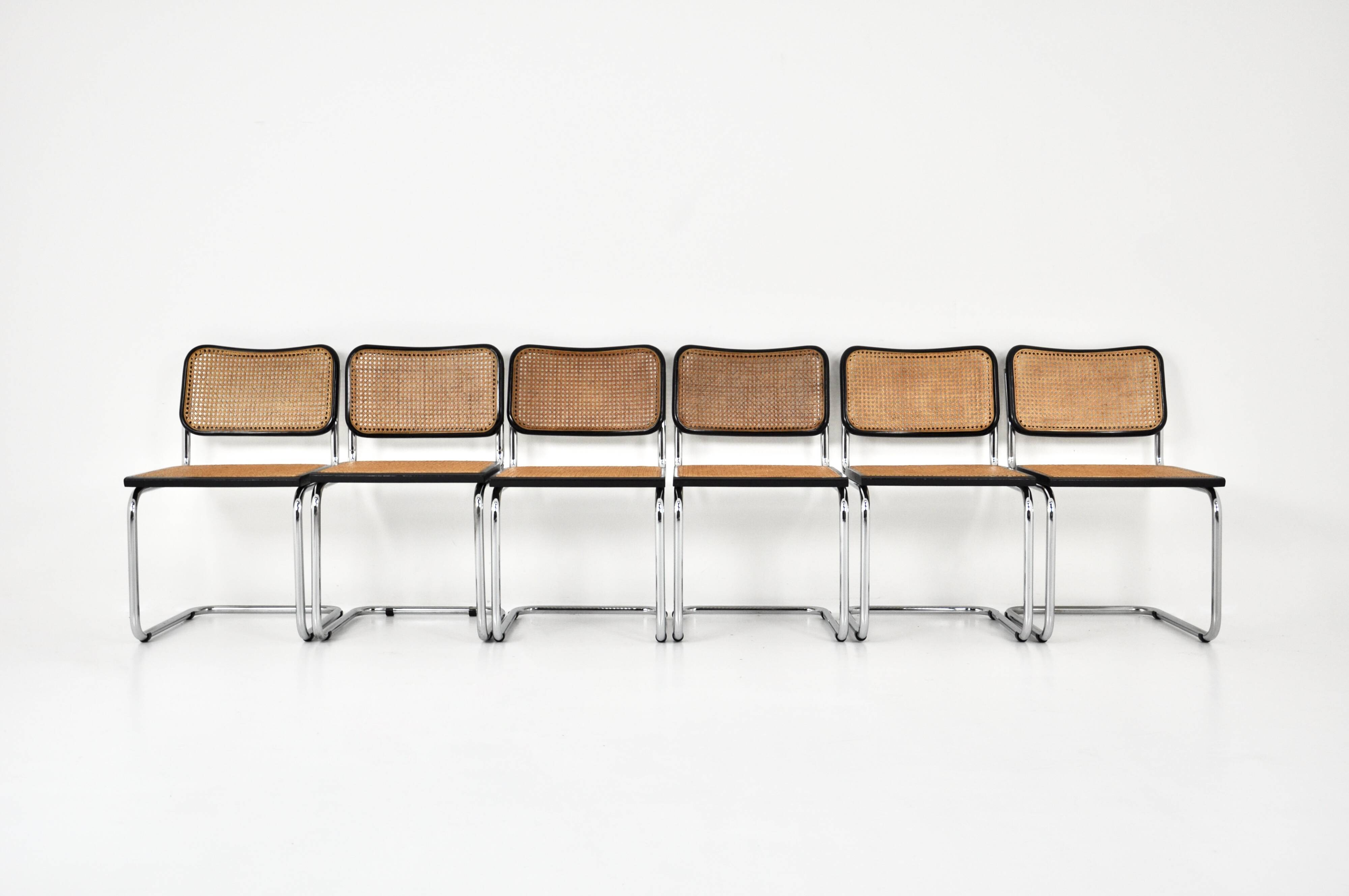 Ensemble de 6 chaises de salle à manger style B32 par Marcel Breuer