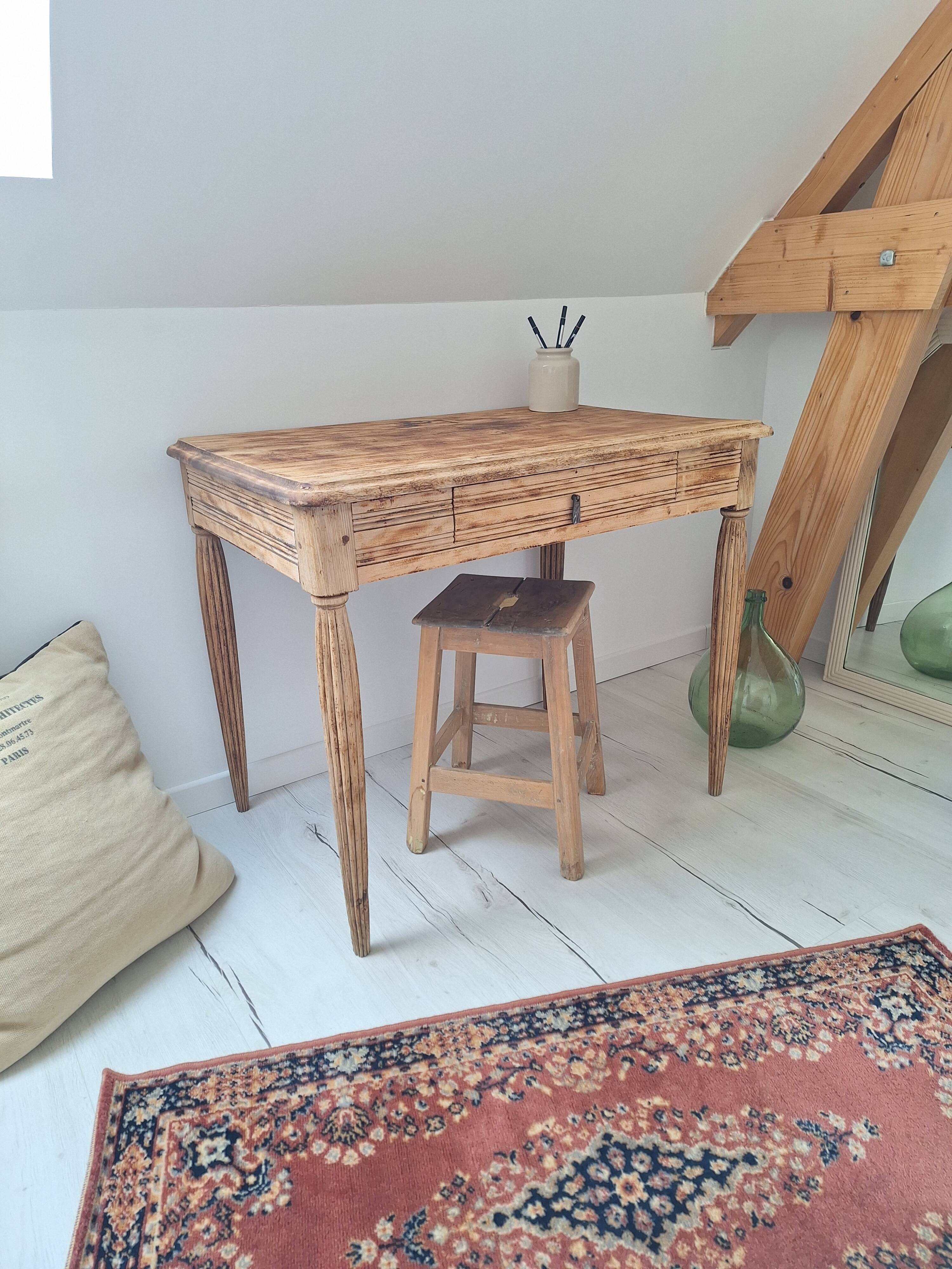 Desk / Side table / Art Deco console in solid wood from the 1930s-1940s