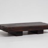Rustic coffee table in solid oak, Wabi Sabi, France, 1950s