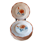 8 assiettes plates Sarreguemines Digoin vintage