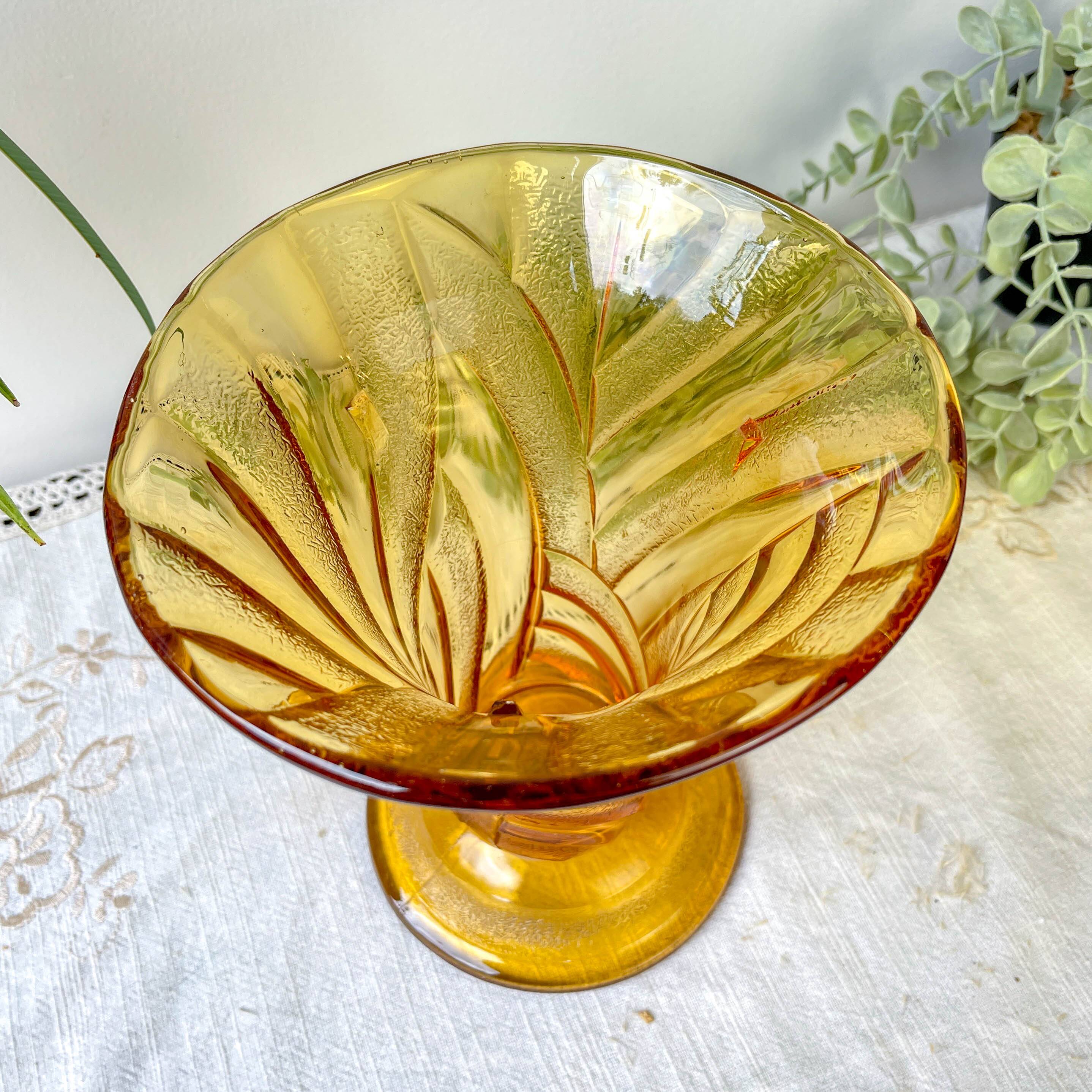 Vintage amber glass vase