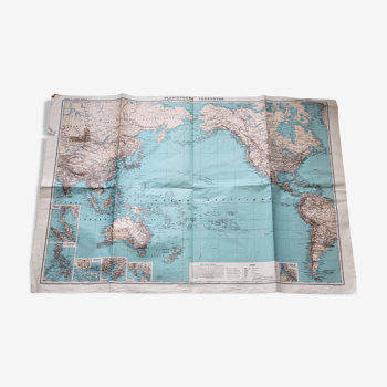 Large terrestrial planisphere "pacific ocean"