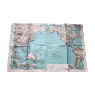 Large terrestrial planisphere "pacific ocean"