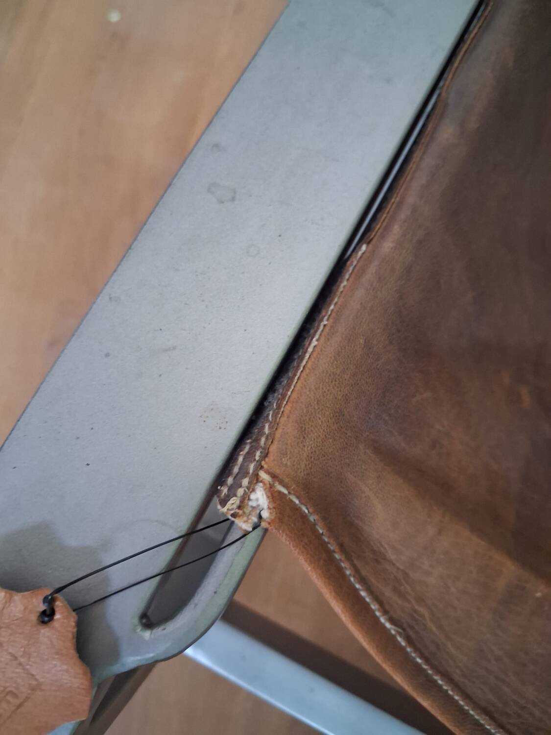 Brown leather armchair, J-Line