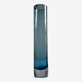 Murano Sommerso modernist cylindrical vase blue glass