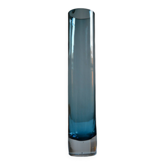 Murano Sommerso modernist cylindrical vase blue glass