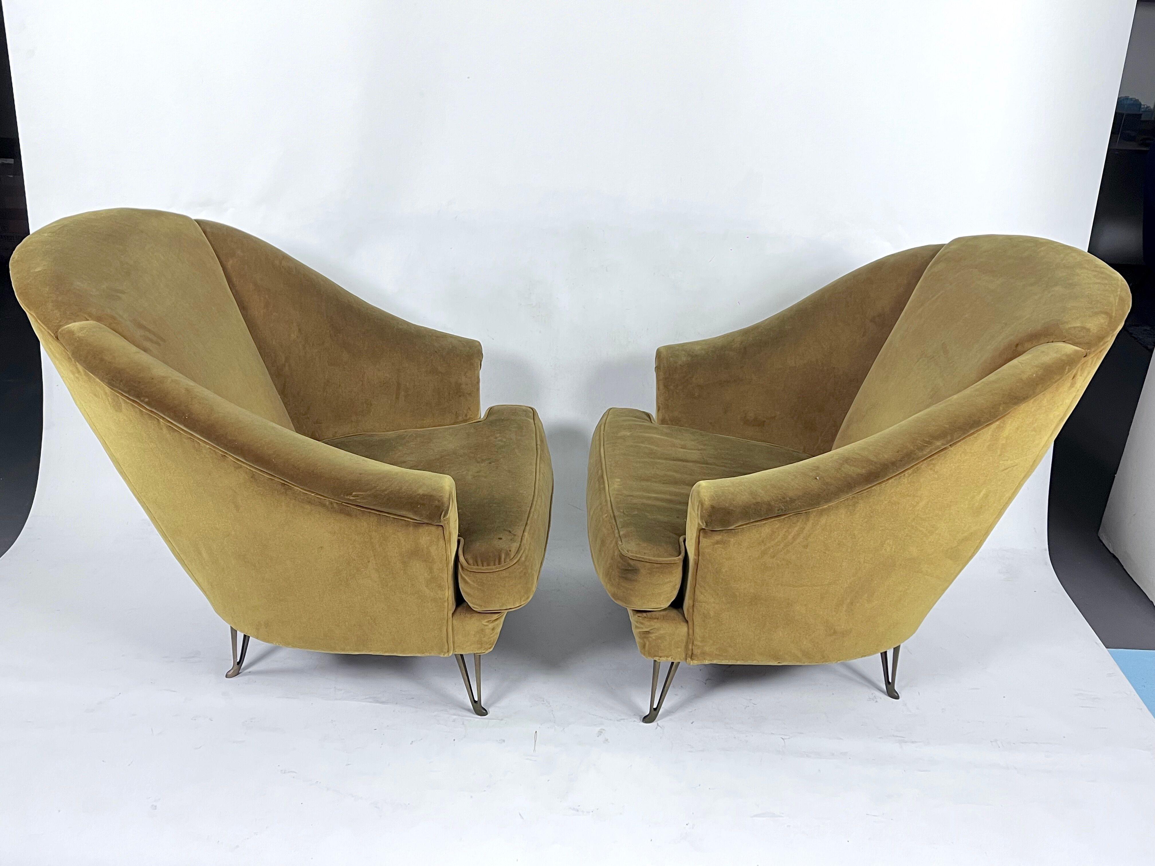 Isa Bergamo, armchairs, Italy 1950s