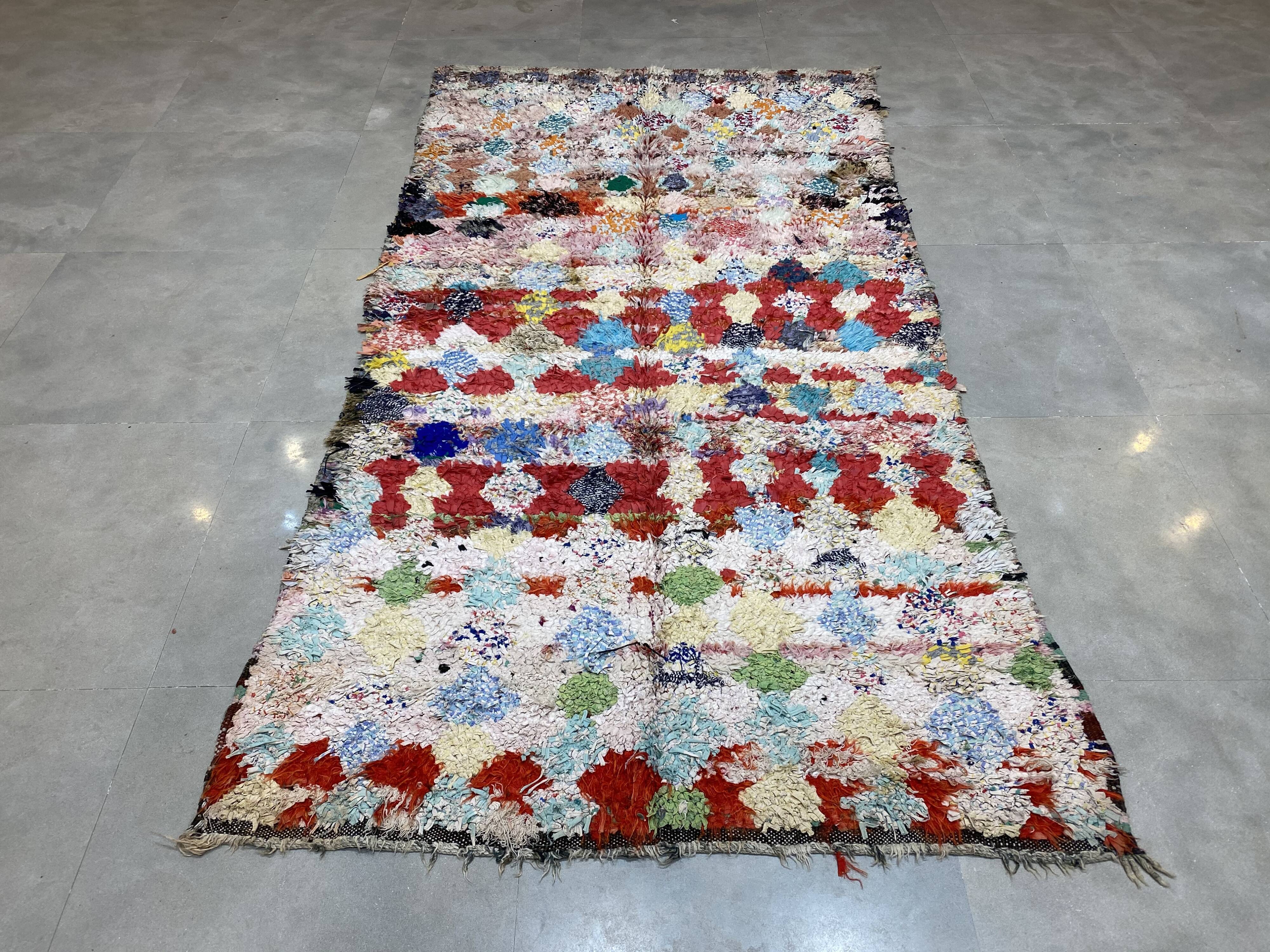 COLORED BOUCHEROUITE FABRIC RUG 118x226cm