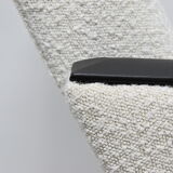 Fauteuil vintage Deutsche Democratic Republic DDR, années 1960, Bouclé blanc