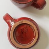 Set of 2 glazed ceramic cups by Robert Picault, Vallauris 1950