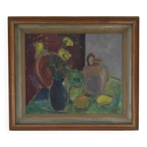 Nature morte : Vases et fruits par T.S.