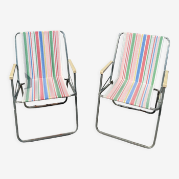 Pair of foldable camping chairs