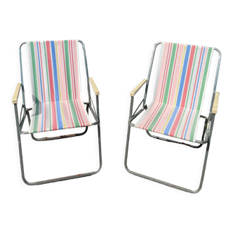 Pair of foldable camping chairs