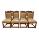Suite de 8 chaises style Louis XIII - Haute époque en cuir