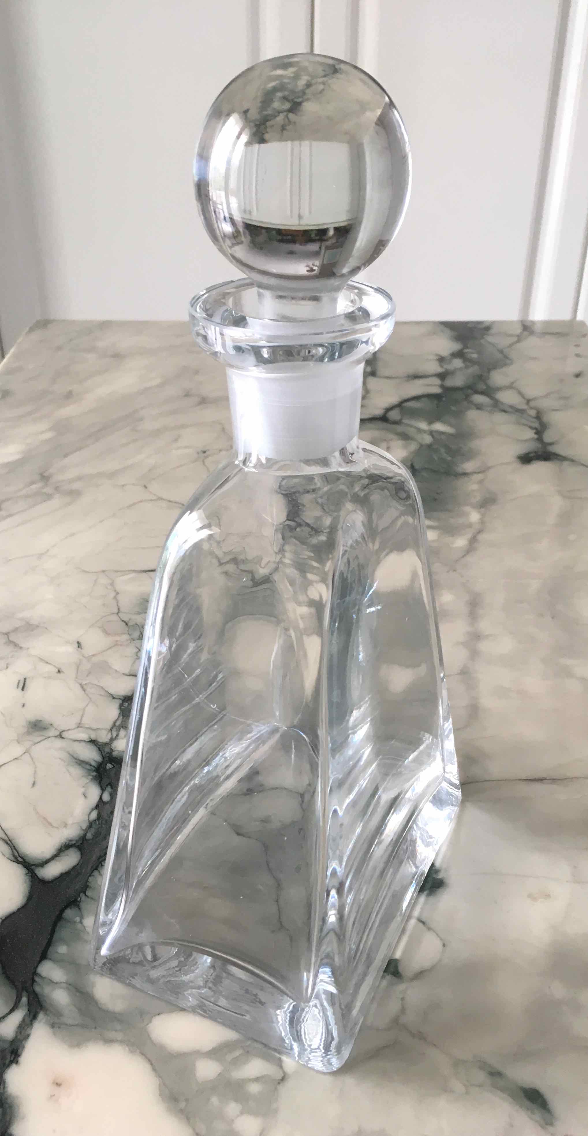 Thick glass carafe bottle 80s