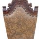 Set of 4 Spanish Renaissance chairs from the 19th century - carved wood with waffle leather.