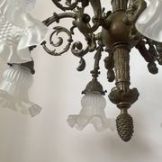 Brass chandelier with 6 branches