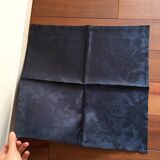 Serviette Christofle "Orangerie" Lin & Coton Bleu Marine