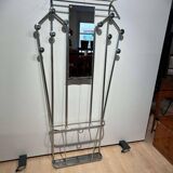 Art Deco Coat Rack & Mirror in Tubular Aluminum, France, 1930