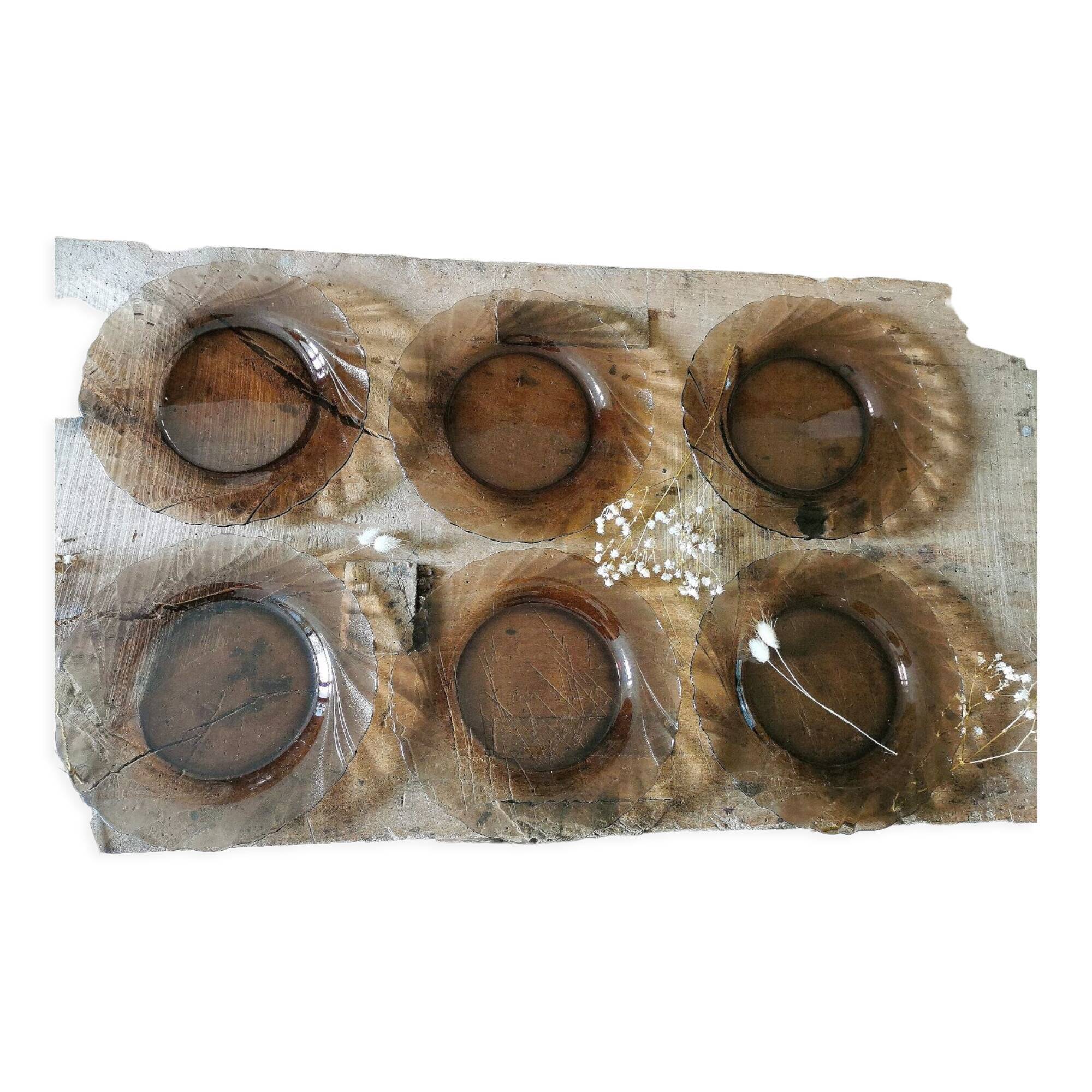 Duralex dessert plates, Smoked glass