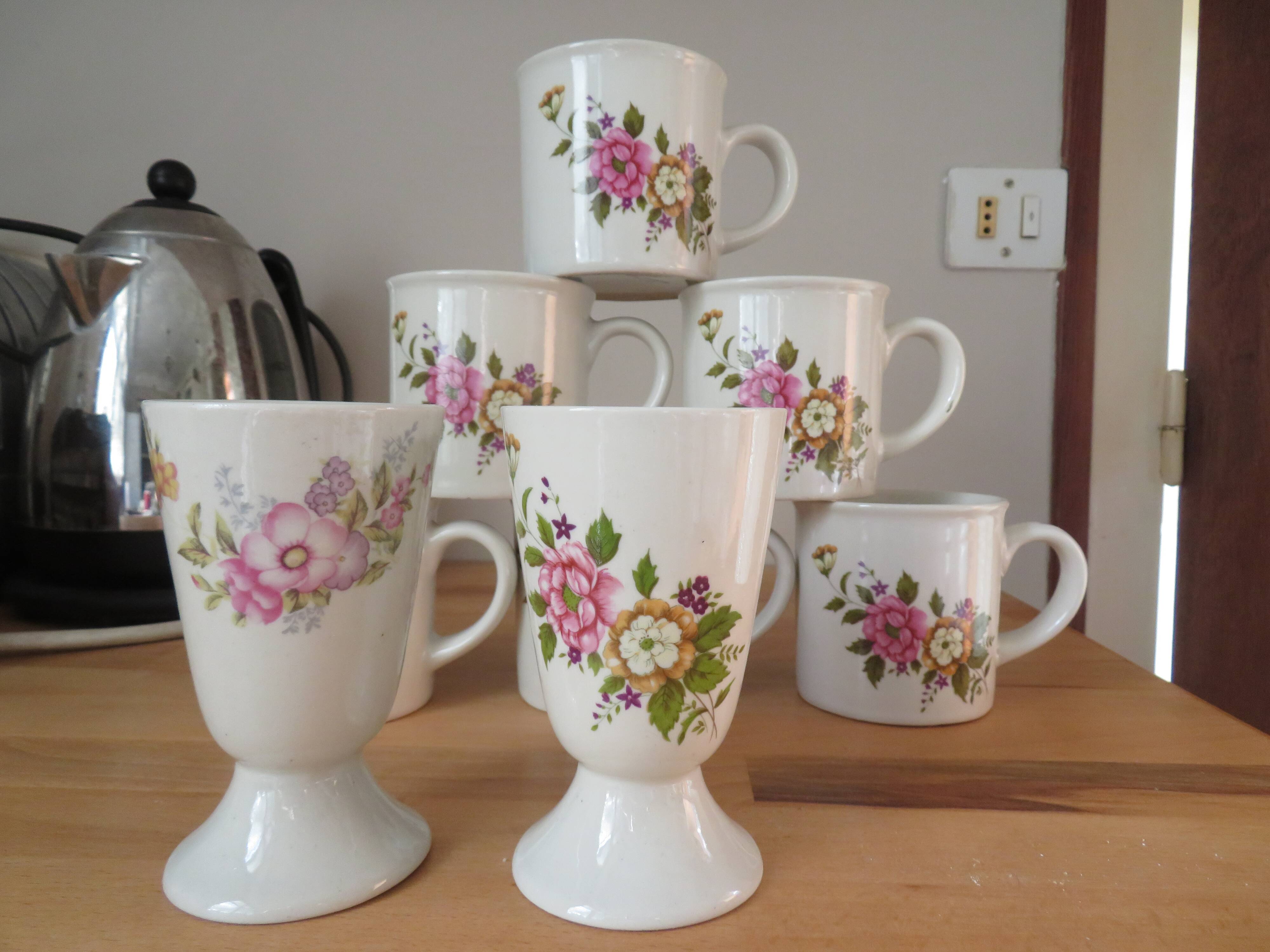 Lot de 6 mugs vintage chi kiang stoneware
