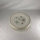 1950s Vintage French Gien Set of 5 Dessert Plates with Comets pattern