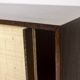 Sideboard in wenge, raffia and lacquered metal. 1970s.